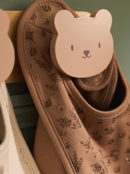 Wooden bear wall hooks beige 