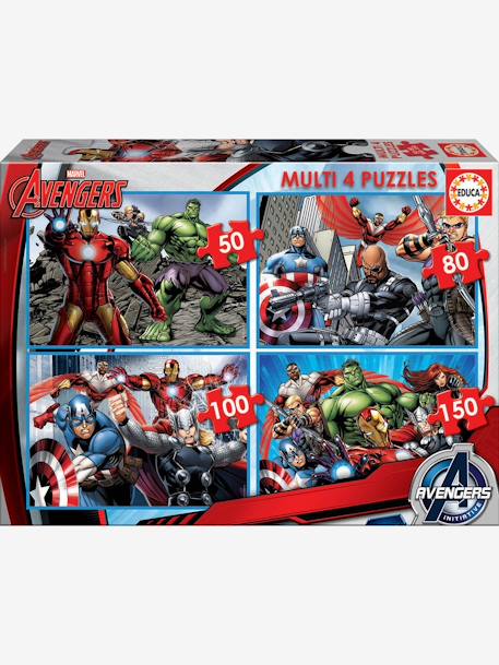 Progressive Puzzles, 50-150 Pieces, Multi 4 Marvel® The Avengers, by EDUCA Dark Red 