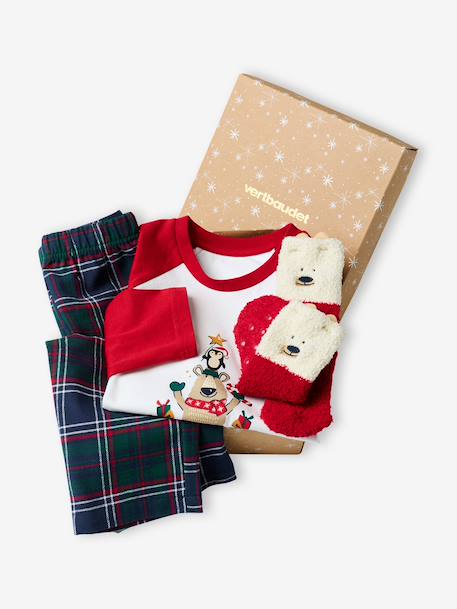 Pyjamas gift set for boys red 