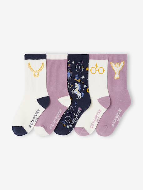 Pack of 5 sports socks Harry Potter for girls dusky pink 