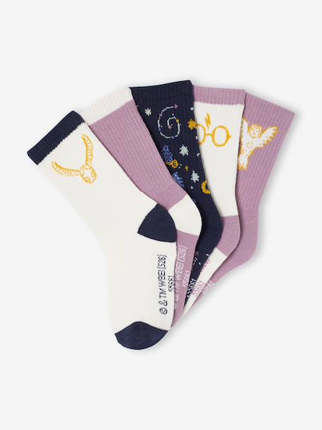 Pack of 5 sports socks Harry Potter for girls dusky pink 