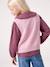 Sleeveless knitted cardigan with front button for girls lilac+vanilla 