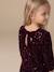 Long-sleeved sequin dress for girls plum 