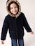 Hooded coat for girls camel+navy blue 