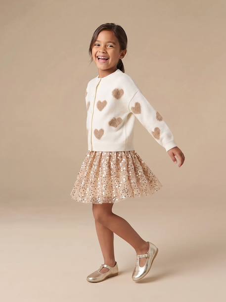 Sequin skirt for girls gold 