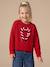 Christmas Gift Box with Jacquard Knit Reindeer Jumper + 2 Scrunchies for Girls ecru+pale pink+red 