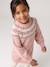 Jacquard knit dress with long sleeves for girls camel+rosy+sage green 