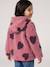 Girls' floral pop hooded sherpa jacket ecru+mauve+vanilla 