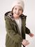 Hooded Parka with Faux Fur Lining for Girls black+camel+dark green+dusky pink+navy blue+plum 