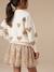 Buttoned cardigan with long sleeves for girls ecru 