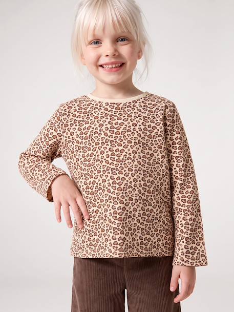 Long-sleeved T-shirt for girls blush+vanilla 
