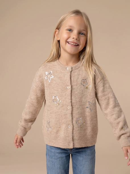 Cardigan for girls beige 