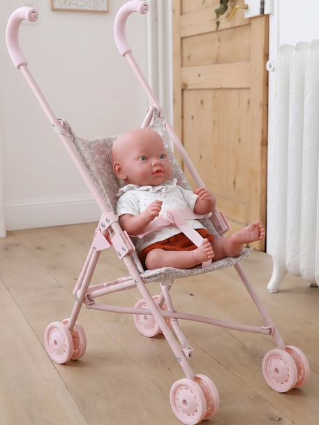 Large Lightweight Pushchair for Baby Dolls black+ecru+rose 