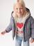 Hooded puffer jacket for girls blue+navy blue 