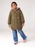 Reversible parka for girls khaki+navy blue 