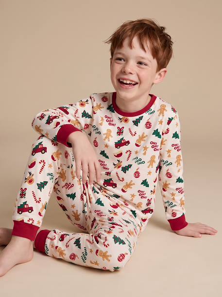 Christmas pyjamas for boys ecru 
