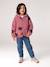 Girls' floral pop hooded sherpa jacket ecru+mauve+vanilla 