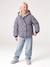 Hooded puffer jacket for girls blue+navy blue 