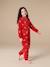 Hooded sleepsuit for girls red 