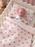 Blanket + Pillow for Dolls, in Cotton Gauze beige+caramel+printed pink+rose+White+yellow 