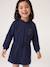 Short hooded dress for girls green+marl grey+navy blue 