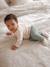 Newborn long-sleeved baby vest cappuccino+ecru+sage green 