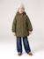 Hooded Parka with Faux Fur Lining for Girls black+camel+dark green+dusky pink+navy blue+plum 