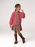 Buttoned cardigan for girls ecru+old rose 