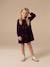 Long-sleeved sequin dress for girls plum 