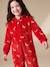 Hooded sleepsuit for girls red 