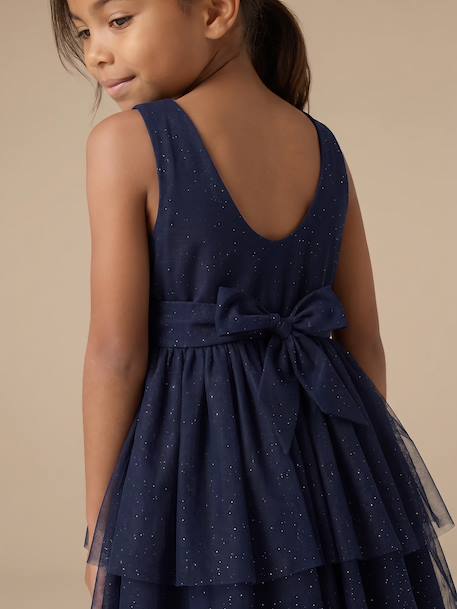 Dress and cardigan set for girls navy blue 