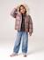 Padded Jacket with Hood & Polar Fleece Lining for Girls gold+mauve+rosy 