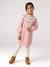 Jacquard knit dress with long sleeves for girls camel+rosy+sage green 