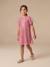 Girl's velvet and sequin dress red+rose+silver 
