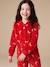 Hooded sleepsuit for girls red 