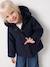 Woollen Fabric Coat with Hood marl beige+navy blue 