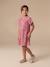 Girl's velvet and sequin dress red+rose+silver 