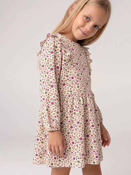 Short long-sleeved dress for girls ivory+vanilla 