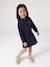 Short hooded dress for girls green+marl grey+navy blue 