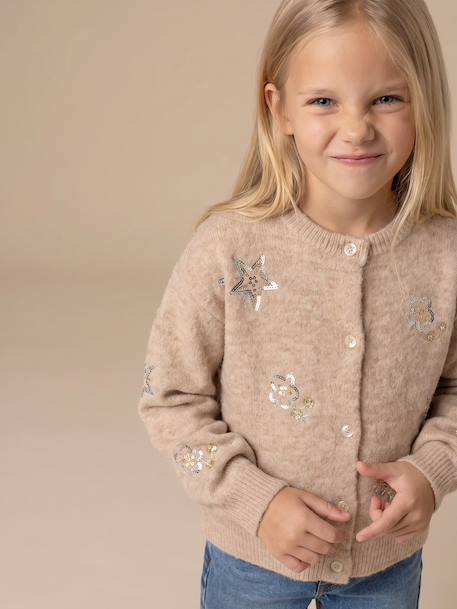 Cardigan for girls beige 