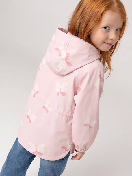 Hooded Raincoat with Magical Motifs for Girls blush+GREEN MEDIUM ALL OVER PRINTED+pale pink+rose+sky blue 