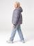 Hooded puffer jacket for girls blue+navy blue 