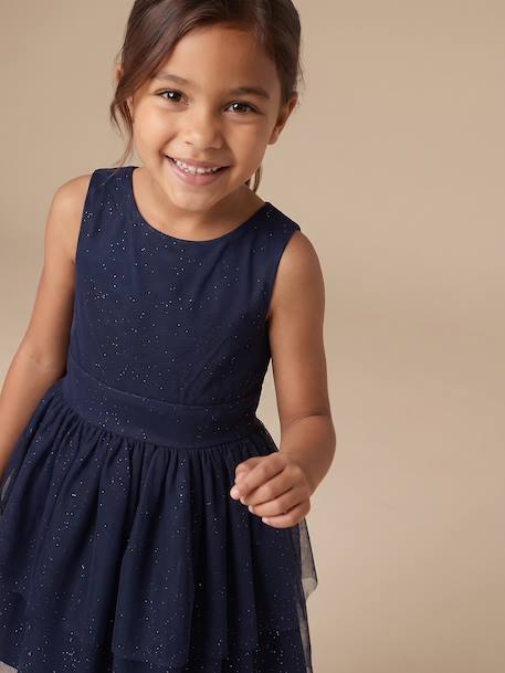 Dress and cardigan set for girls navy blue 