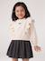 Long-sleeved dress for girls ecru+navy blue 