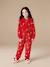 Hooded sleepsuit for girls red 