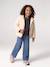 Lightweight puffer jacket for girls dusky pink+vanilla 
