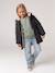 Romantic Hooded Parka for Girls anthracite+green 