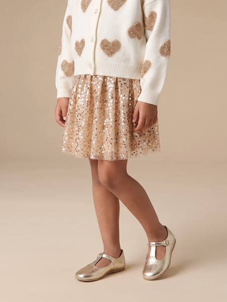 Sequin skirt for girls gold 