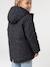 Romantic Hooded Parka for Girls anthracite+green 