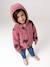 Girls' floral pop hooded sherpa jacket ecru+mauve+vanilla 